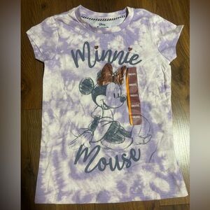 Disney Girls’ Short Sleeve Minnie Mouse Tie Dye Shirt - Purple S